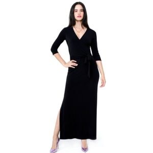 PERFECT WRAP MAXI DRESS IN BLACK CREPE - worn once